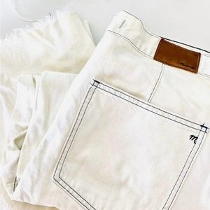 Madewell tapered wide leg white jean short